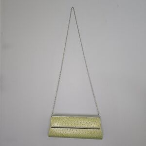 MOD BY DESIGN Green Embossed Evening Bag Clutch With Silver Chain Crossbody